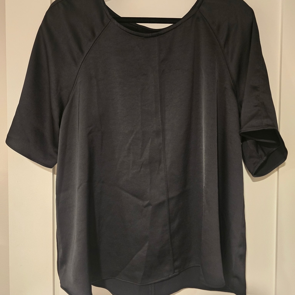 Anthropologie Black Peplun Women's Top With Cutout Back